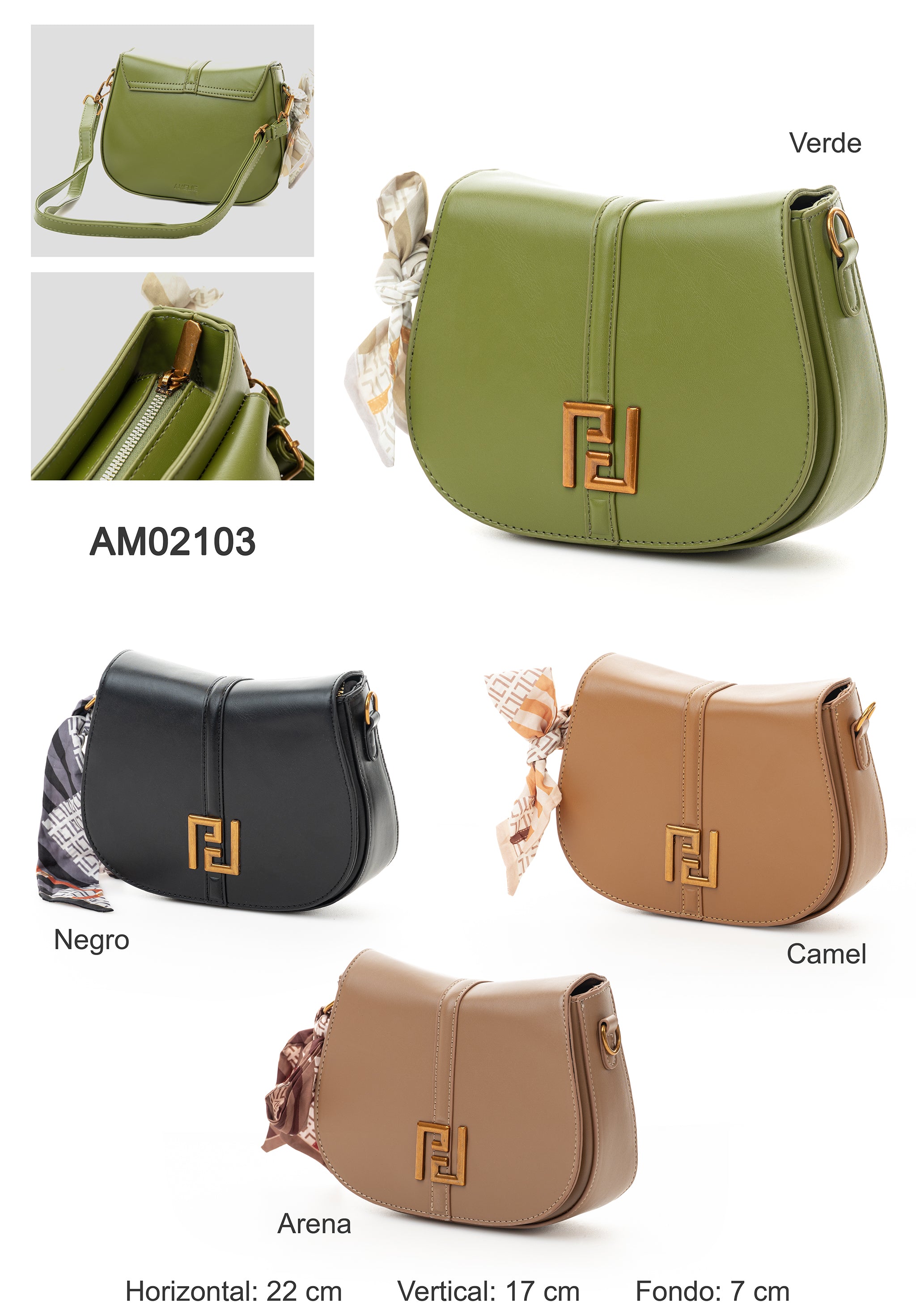 👜 Bolso Media Luna AM02103: Distinción y Acabados de Lujo